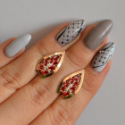 Срібні сережки з золотими вставками