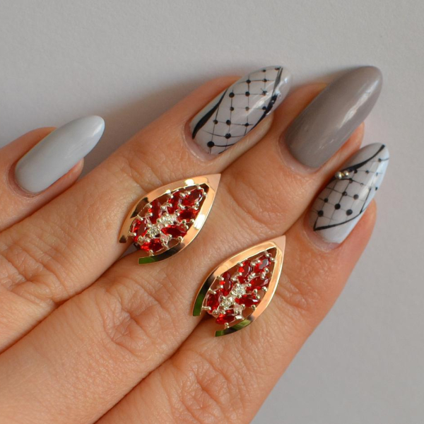 Срібні сережки з золотими вставками