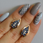 Срібні сережки з золотими вставками