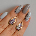 Срібні сережки з золотими вставками