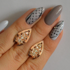 Срібні сережки з золотими вставками