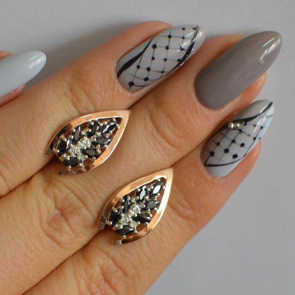 Срібні сережки з золотими вставками