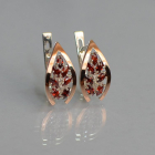 Срібні сережки з золотими вставками