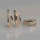 Срібний набір з золотими пластинами