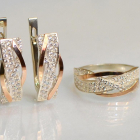 Срібний набір з золотими пластинами