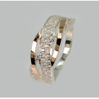 Срібна каблучка з золотими вставками