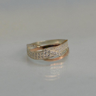 Срібна каблучка з золотими вставками