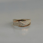 Срібна каблучка з золотими вставками