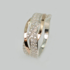 Срібна каблучка з золотими вставками