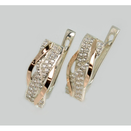 Серебряные серьги с золотыми пластинами