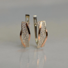 Срібні сережки з золотими вставками