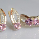 Срібний набір з золотими пластинами