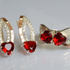 Срібний набір з золотими пластинами