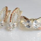 Срібний набір з золотими пластинами