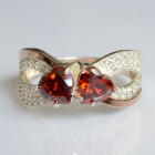 Срібна каблучка з золотими вставками