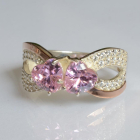 Срібна каблучка з золотими вставками