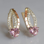 Срібні сережки з золотими пластинами