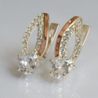 Срібні сережки з золотими пластинами