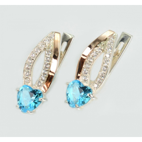 Серебряные серьги с золотыми пластинами