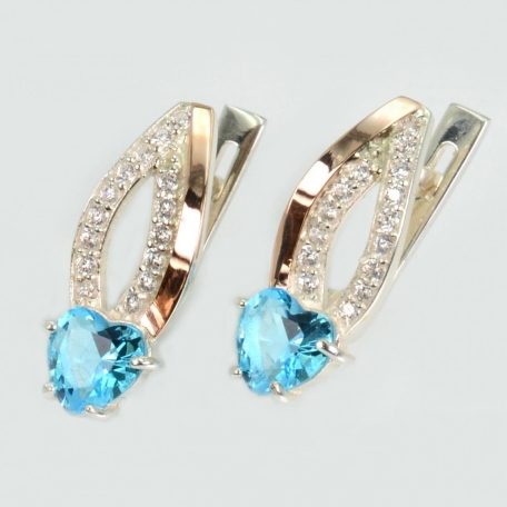 Срібні сережки з золотими пластинами