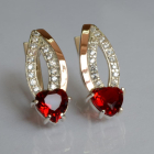 Срібні сережки з золотими пластинами