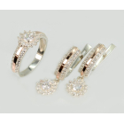 Срібний набір з золотими пластинами