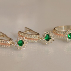 Срібний набір з золотими пластинами