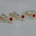 Срібний набір з золотими пластинами