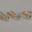 Срібний набір з золотими пластинами