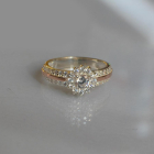 Серебряное кольцо с золотыми вставками