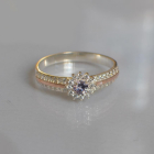 Серебряное кольцо с золотыми вставками