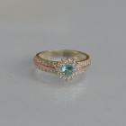 Серебряное кольцо с золотыми вставками