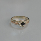 Серебряное кольцо с золотыми вставками