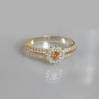 Серебряное кольцо с золотыми вставками