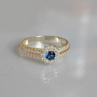 Серебряное кольцо с золотыми вставками