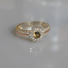 Серебряное кольцо с золотыми вставками