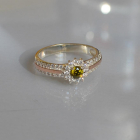 Серебряное кольцо с золотыми вставками