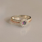 Серебряное кольцо с золотыми вставками