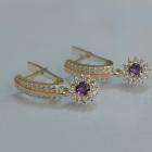 Серебряные серьги с золотыми вставками