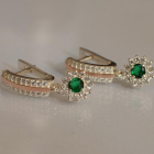 Серебряные серьги с золотыми вставками