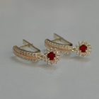 Серебряные серьги с золотыми вставками