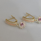 Серебряные серьги с золотыми вставками