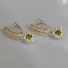 Серебряные серьги с золотыми вставками