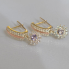 Серебряные серьги с золотыми вставками