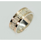 Срібна каблучка з золотими вставками