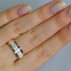 Срібна каблучка з золотими вставками