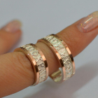 Пара срібних обручок з золотом