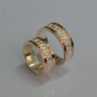 Пара срібних обручок з золотом