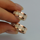 Пара срібних обручок з золотом