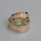 Пара срібних обручок з золотом